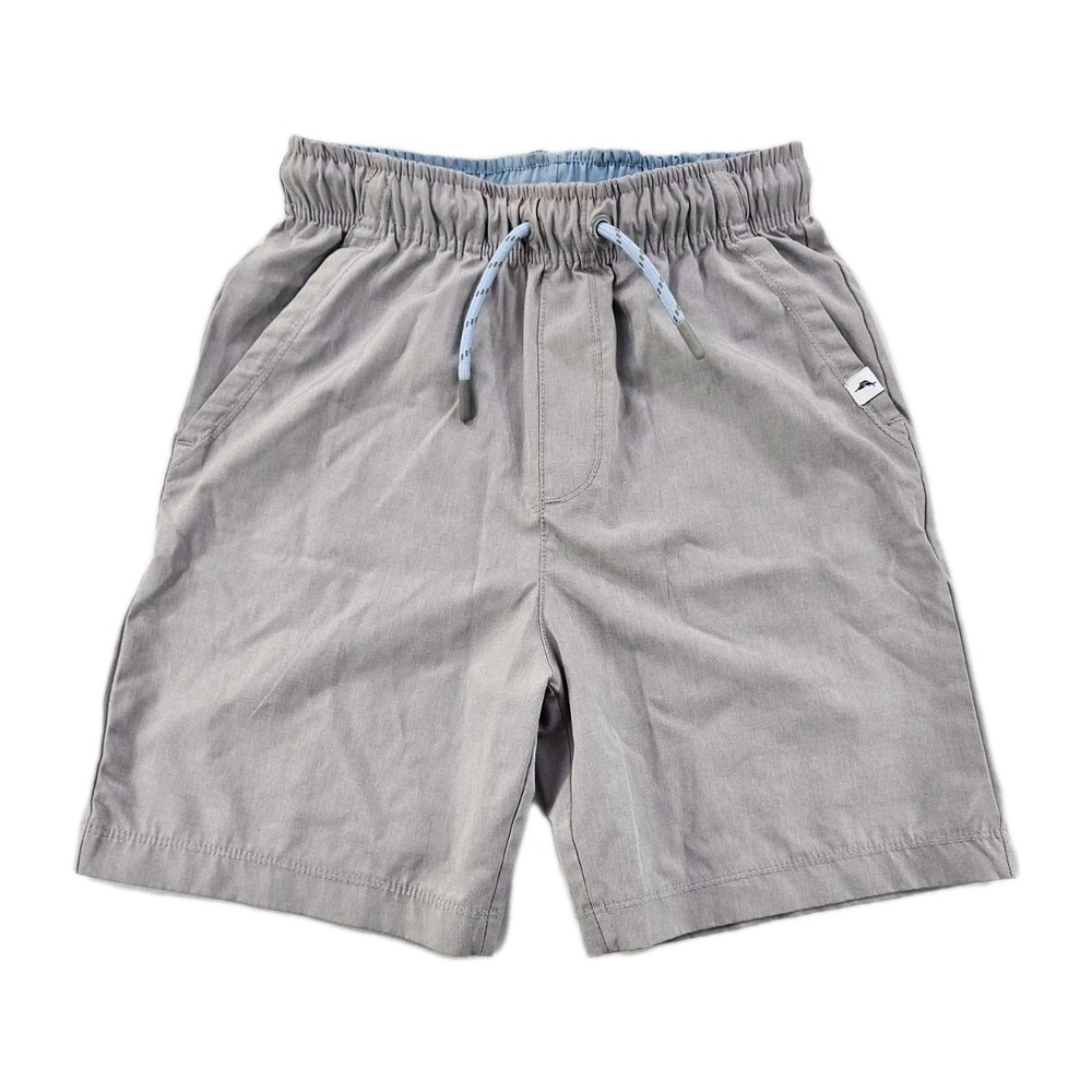 Tommy Bahama Kids Boy Shorts M 7/8 Gray Elastic Waist Performance Pockets Unisex